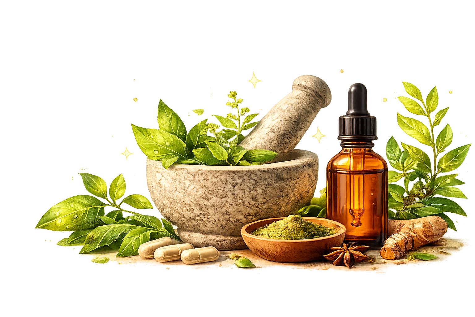 Nature leaves and herbs